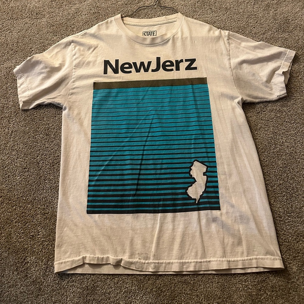 State of Mind White and Blue Graphic Tee